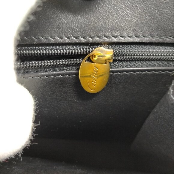 Cartier Hand Bag Black Leather 705-090325 - Picture 10 of 16